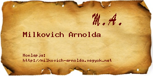 Milkovich Arnolda névjegykártya